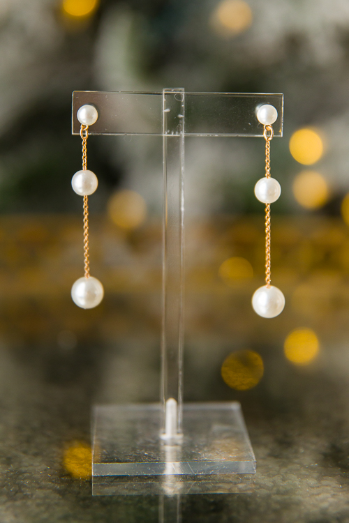 3 Pearl Drop Earrings