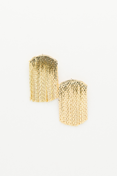 Reputation Fringe Earrings, Gold