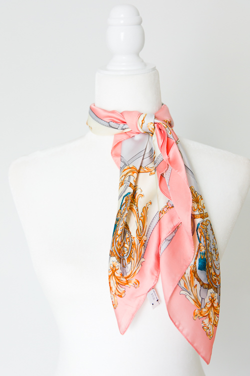 Chain And Crest Scarf, Pink