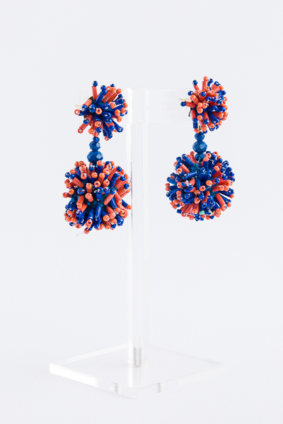 Tiny Closet Red,Blue And Yellow Ladies Pom Pom Earring at Rs 50/set in  Mumbai