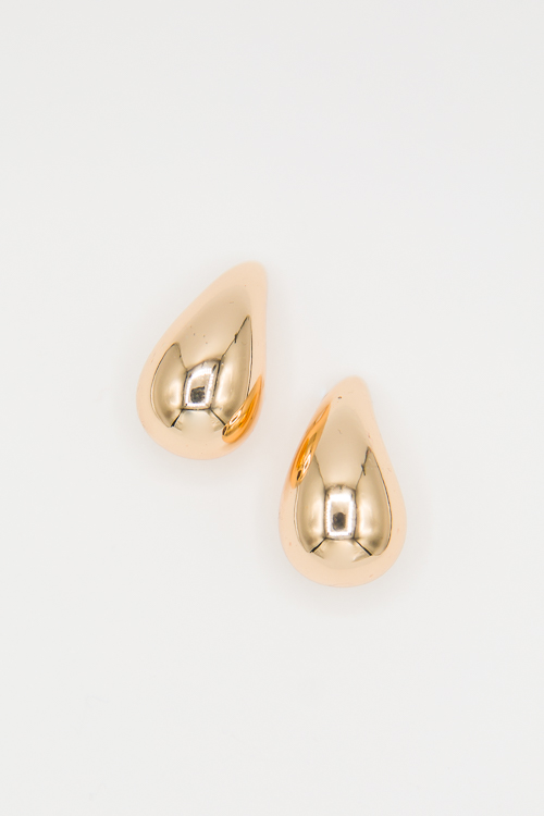 Teardrop Shape Earrings, Gold