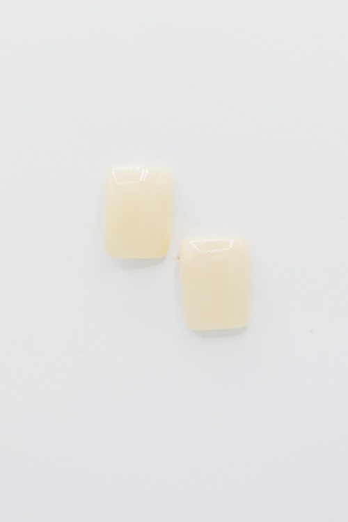 Acrylic Rectangle Earrings, Ivory