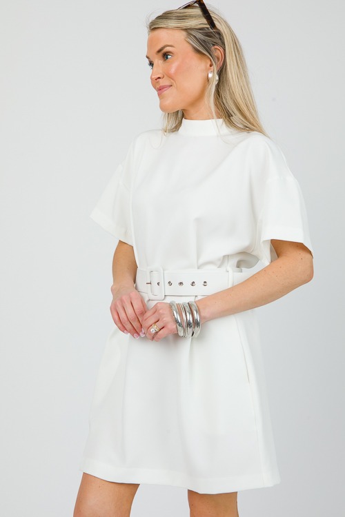 Cora Belted Dress, Off White