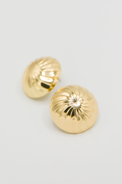 Textured Dome Earrings, Gold