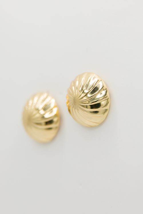Textured Dome Earrings, Gold