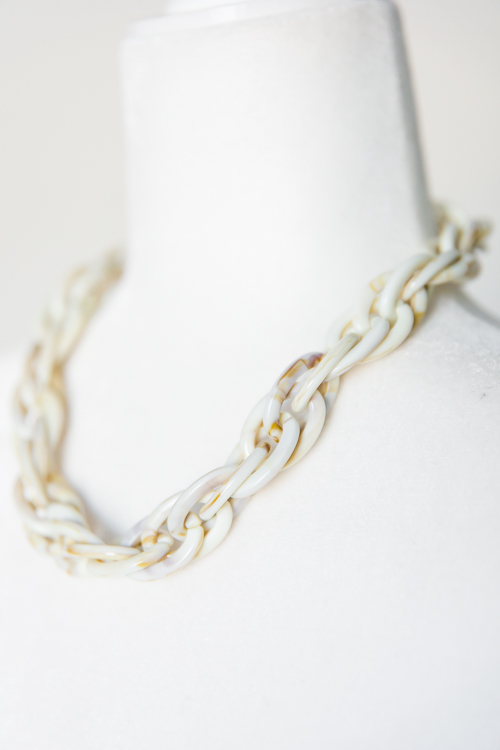 Ivory Acrylic Chain Necklace