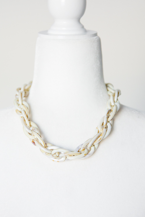 Ivory Acrylic Chain Necklace