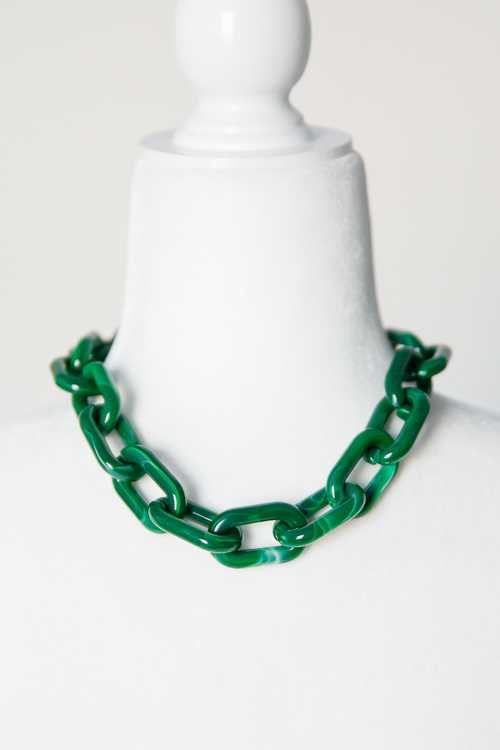 Angelina Acrylic Necklace, Green