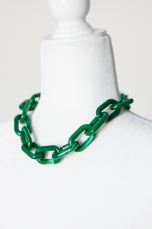 Angelina Acrylic Necklace, Green