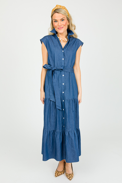 Donna Denim Tiered Dress