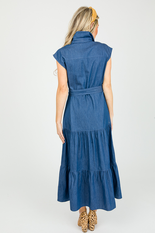 Donna Denim Tiered Dress