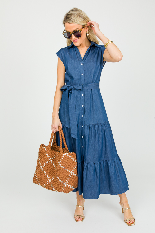 Donna Denim Tiered Dress