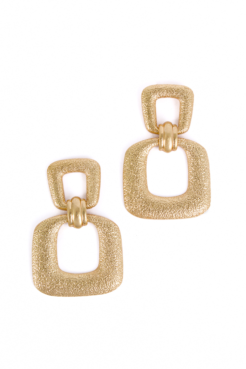 Textured Door Knocker Earrings