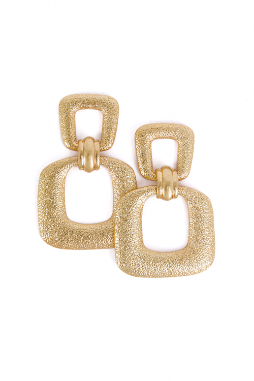 Textured Door Knocker Earrings