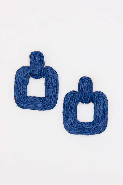 Raffia Door Knocker Earring, Na