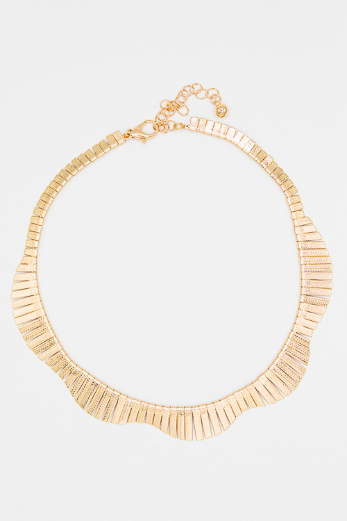 Metal Collared Necklace, Gold