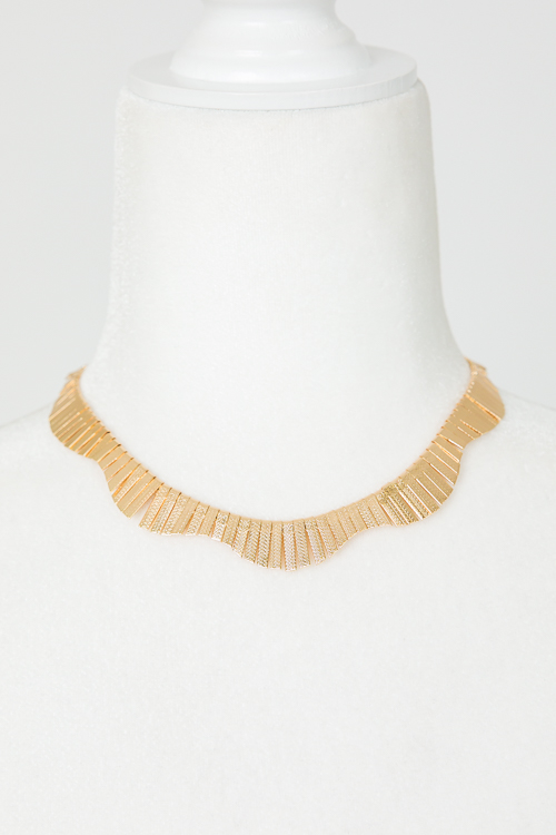 Metal Collared Necklace, Gold