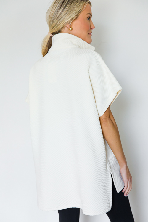 Textured Collar Tunic, Cream