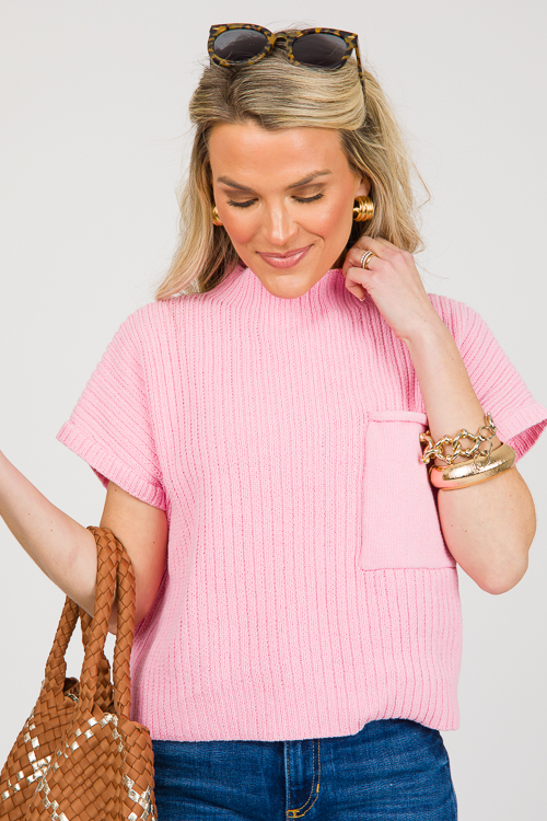 Leigh Pocket Sweater, Pink