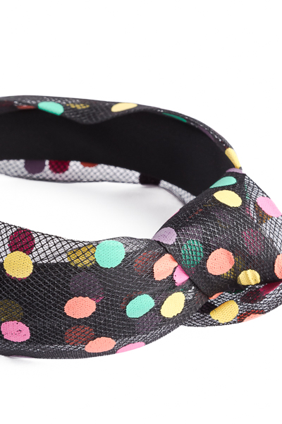 Rainbow Dots Headband, Black