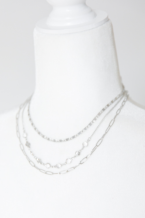 Crystal & Clip Chain Necklace