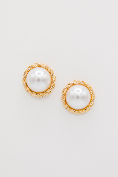 Pearl & Rope Textured Earrings