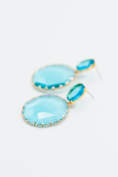 Oval Rhinestone, Turquoise