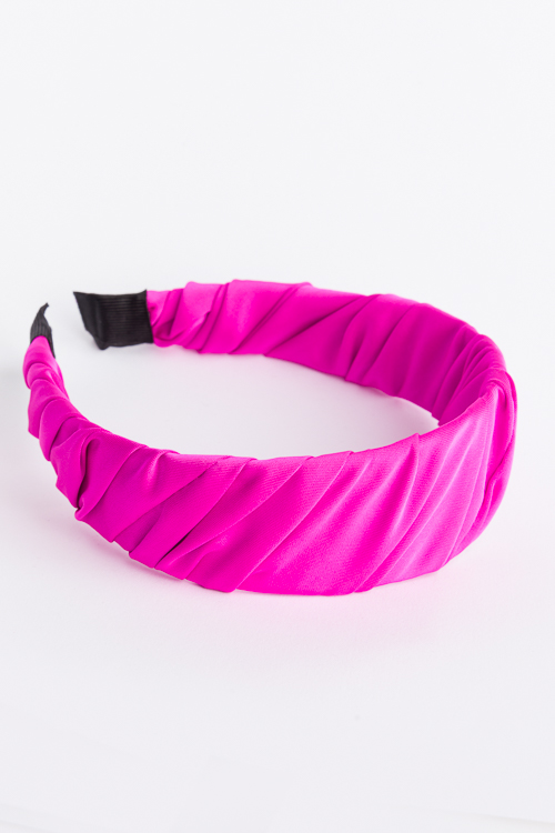 Satin Headband, Hot Pink
