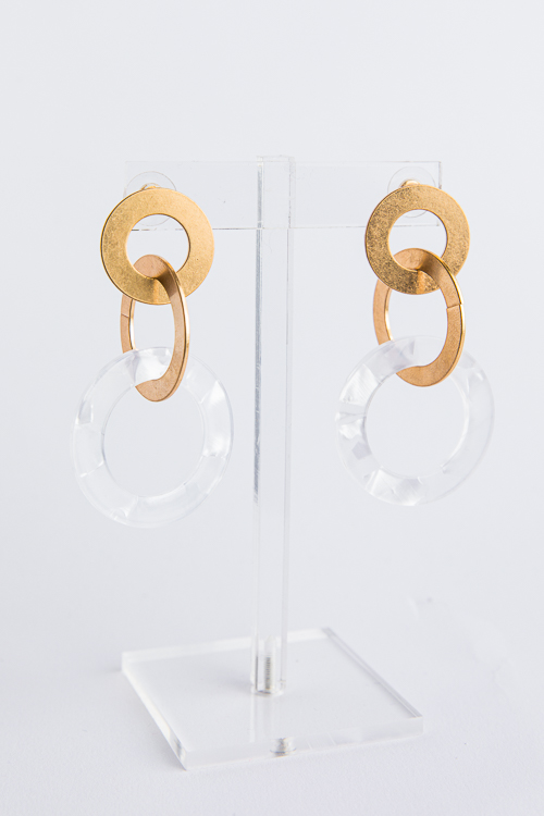 Triple Circle Link Drop Earring