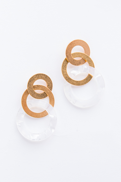 Triple Circle Link Drop Earring