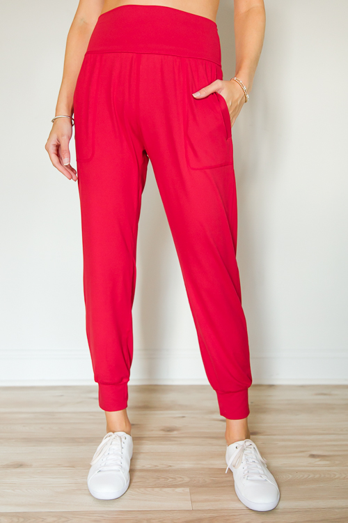 Butter Joggers, True Red