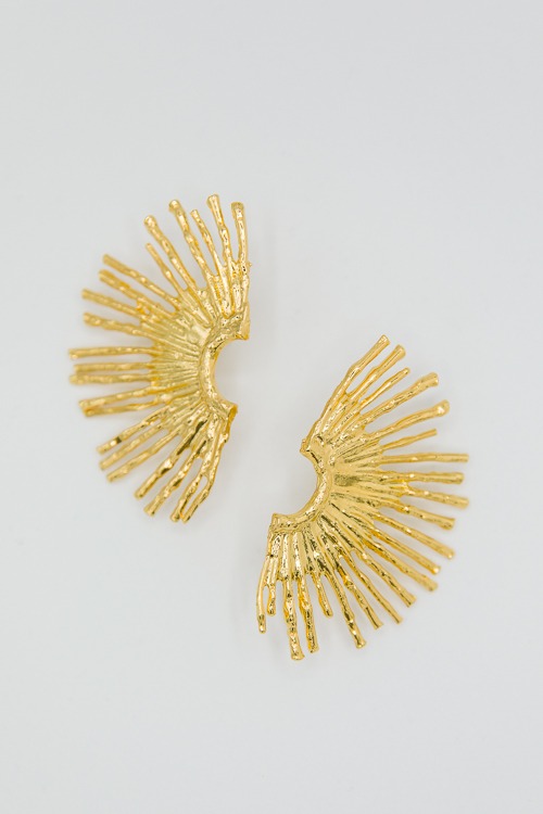 Sunburst Earrings, Gold