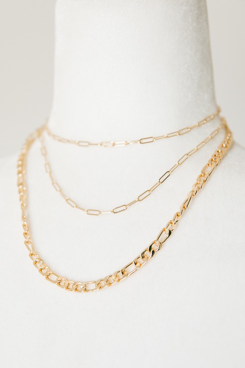 Layered Chain Necklace, Gold - 2K9A4190.jpg