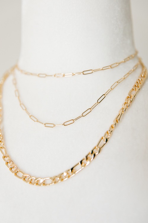 Layered Chain Necklace, Gold - 2K9A4191.jpg