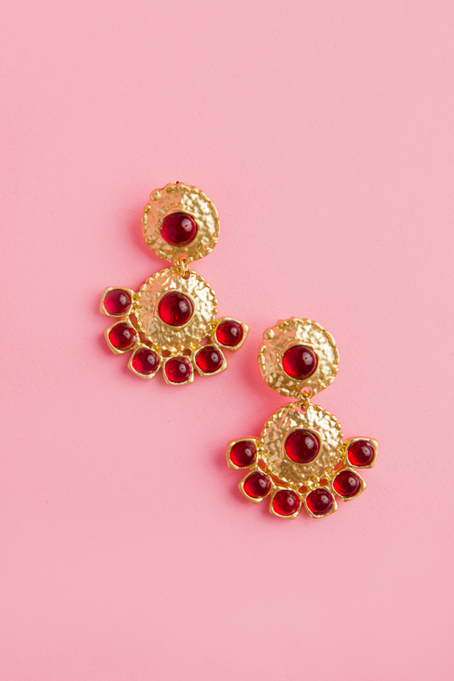 Hammered Geometric Drops, Red