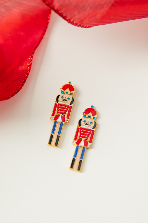 Nutcracker Earrings, Red