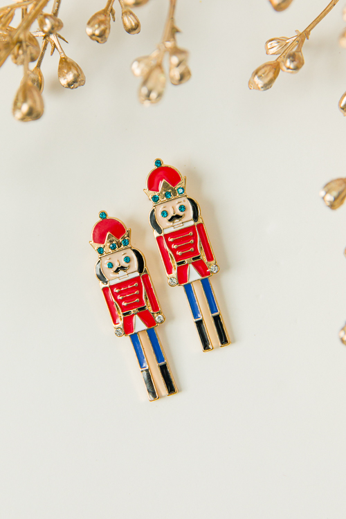 Nutcracker Earrings, Red