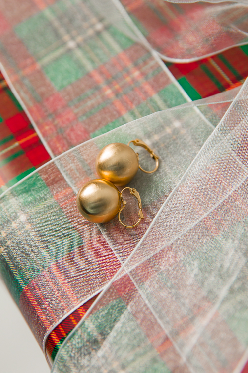 Brass Ball Hoops, Gold