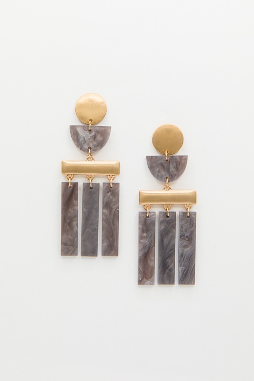 Tassel Acrylic Earrings, Gray