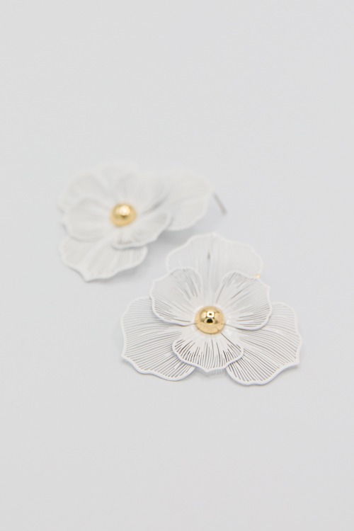 Petal & Gold Bud Earrings, White - 2K9A5200.jpg