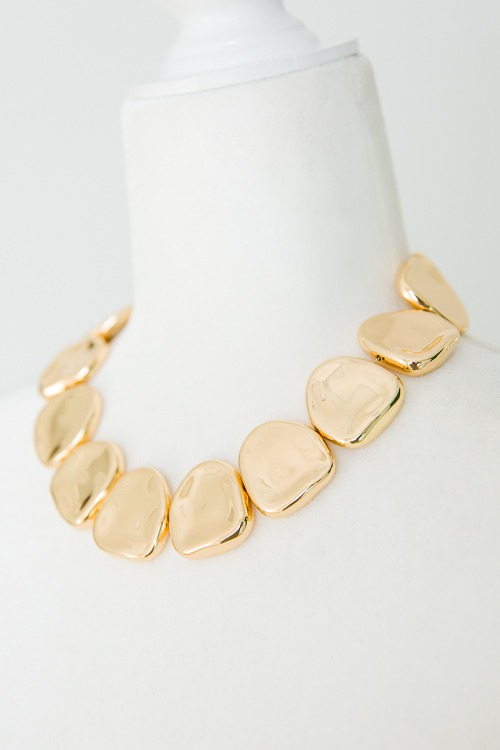 Statement Stone Necklace, Gold