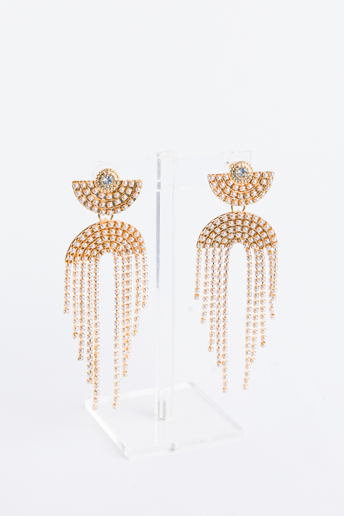 Fan Pearl Tassel Earrings, Ivory