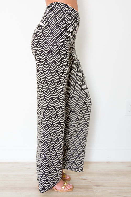 Directional Knit Pants, Black/Cream