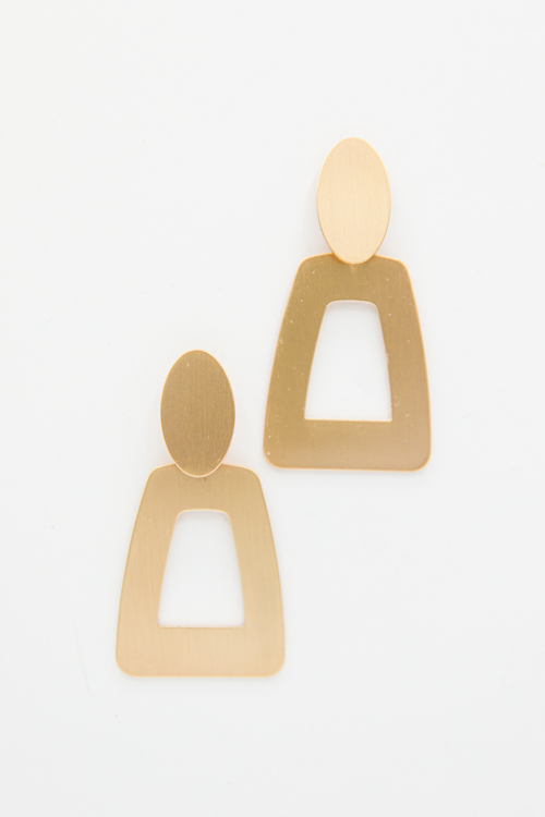 Trapezoid Link Oval Earrings