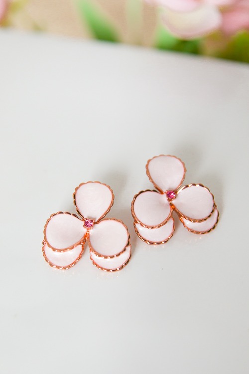 Metal Flower Earrings, Rose - 2K9A5937.jpg