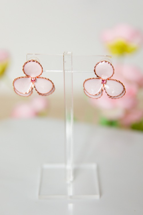 Metal Flower Earrings, Rose