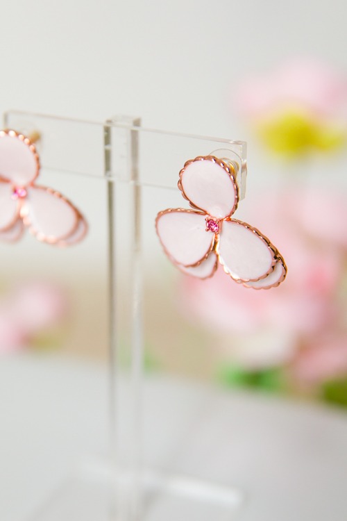 Metal Flower Earrings, Rose - 2K9A5940.jpg