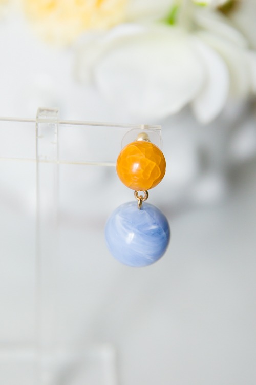 Acrylic Drop Earrings, Yellow/Blue - 2K9A5946.jpg