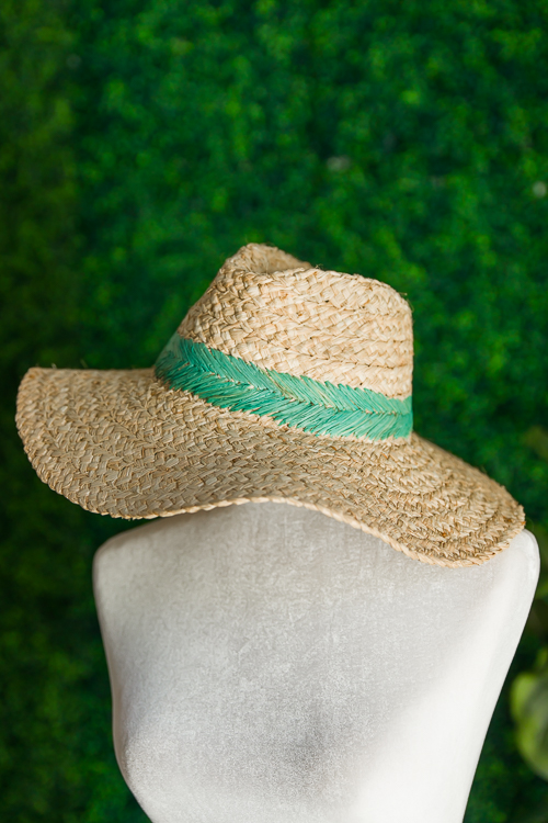 Tahiti Braided Hat, Teal