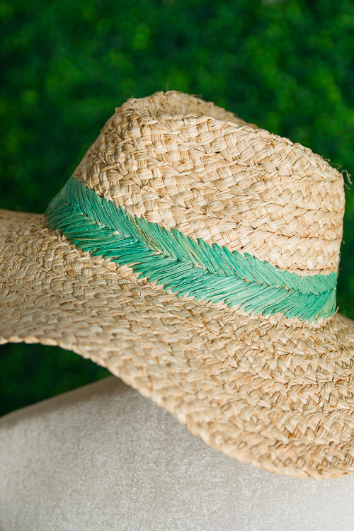 Tahiti Braided Hat, Teal